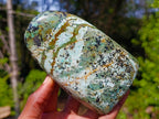 Polished African Turquoise Chrysocolla Standing Free Forms x 3 From South Africa - Toprock Gemstones and Minerals 