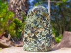 Polished African Turquoise Chrysocolla Standing Free Forms x 3 From South Africa - Toprock Gemstones and Minerals 