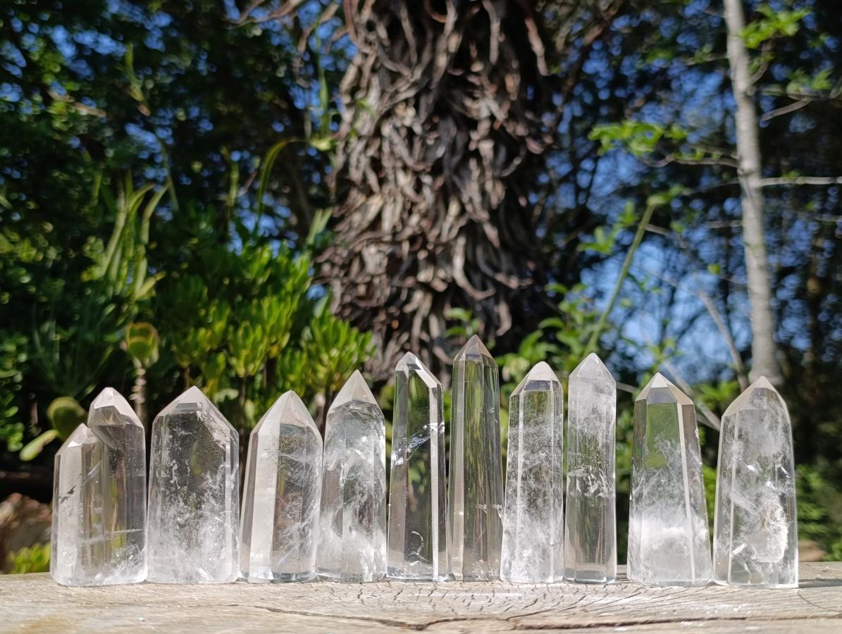 Polished Clear Quartz Display Crystals x 10 From Madagascar - Toprock Gemstones and Minerals 