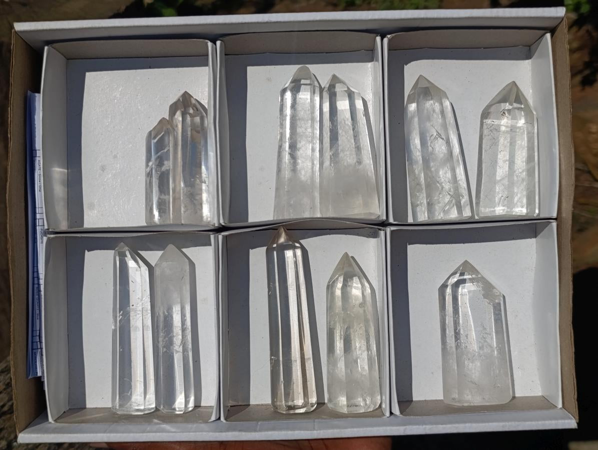 Polished Clear Quartz Display Crystals x 10 From Madagascar - Toprock Gemstones and Minerals 