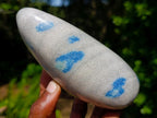 Polished Blue Spotted Spinel in Quartz Standing Display Pieces x 2 From Madagascar - Toprock Gemstones and Minerals 