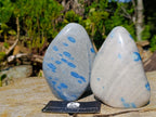 Polished Blue Spotted Spinel in Quartz Standing Display Pieces x 2 From Madagascar - Toprock Gemstones and Minerals 