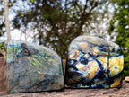 Polished Labradorite Standing Free Forms x 2 From Madagascar - Toprock Gemstones and Minerals 