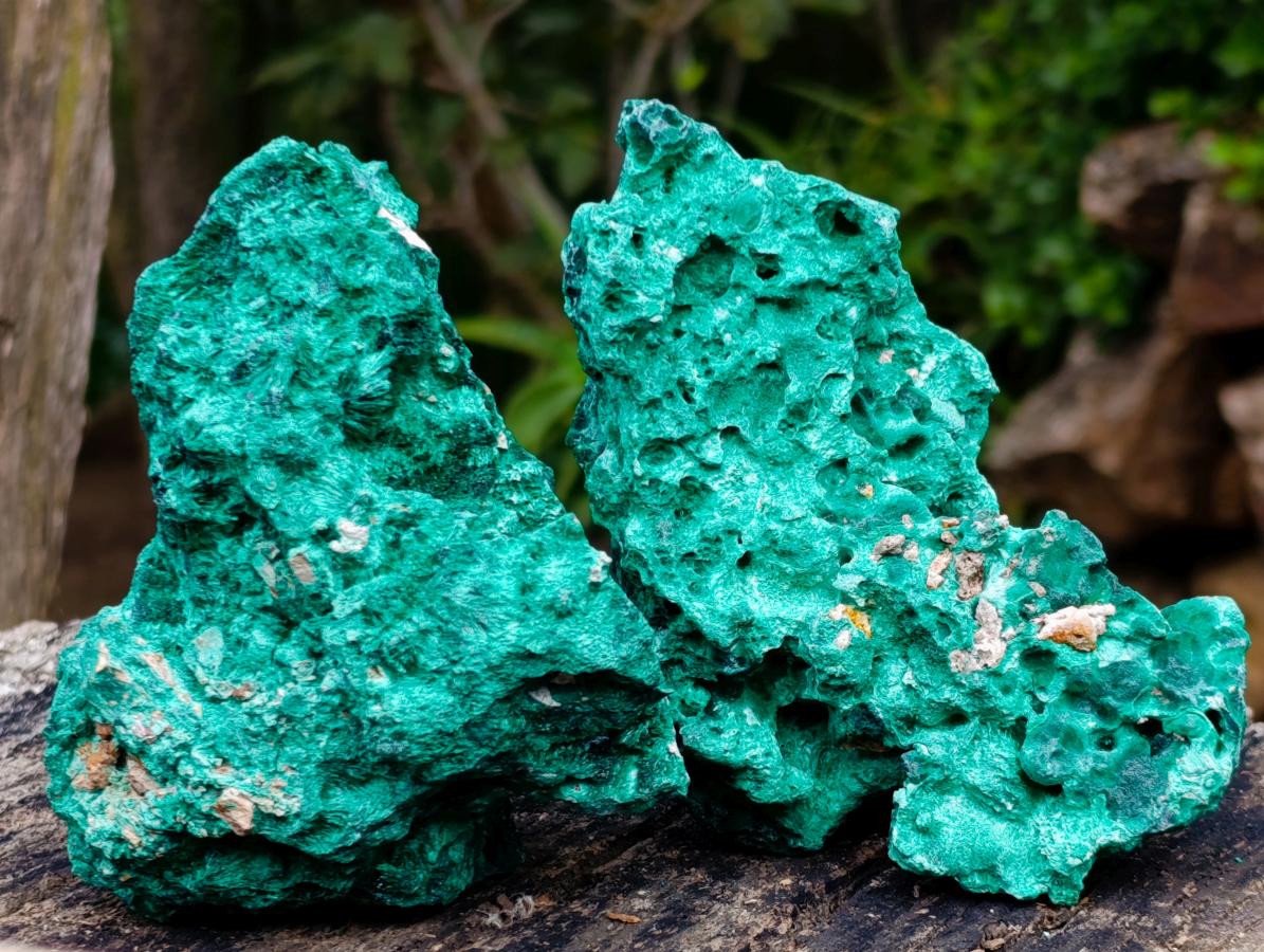 Natural Silky Malachite Specimens x 3 From Kasompe, Congo - Toprock Gemstones and Minerals 