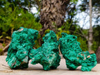 Natural Silky Malachite Specimens x 3 From Kasompe, Congo - Toprock Gemstones and Minerals 