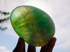 Polished Green Fluorite Standing Display Pieces x 3 From Madagascar - Toprock Gemstones and Minerals 