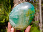 Polished Green Fluorite Standing Display Pieces x 3 From Madagascar - Toprock Gemstones and Minerals 