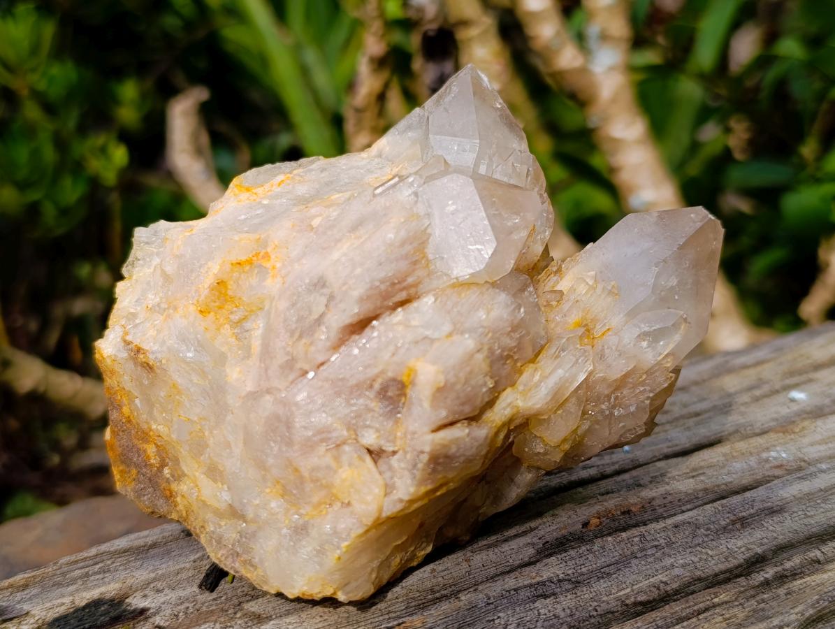 Natural Cascading White Phantom Smokey Luena Quartz Clusters x 3 From Luena, Congo - Toprock Gemstones and Minerals 