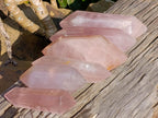 Polished Double Terminated Gemmy Rose Quartz Crystals x 6 From Madagascar - Toprock Gemstones and Minerals 