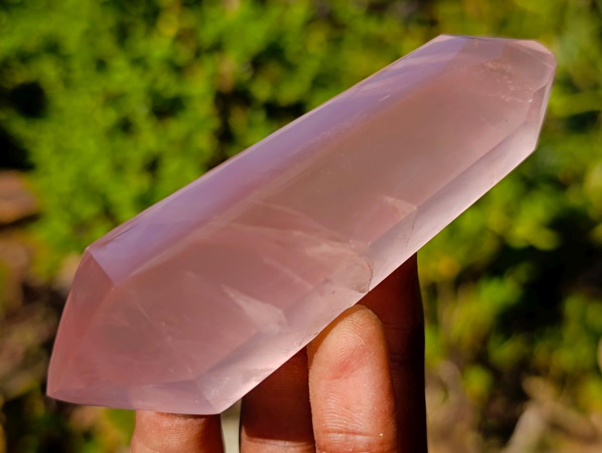 Polished Double Terminated Gemmy Rose Quartz Crystals x 6 From Madagascar - Toprock Gemstones and Minerals 