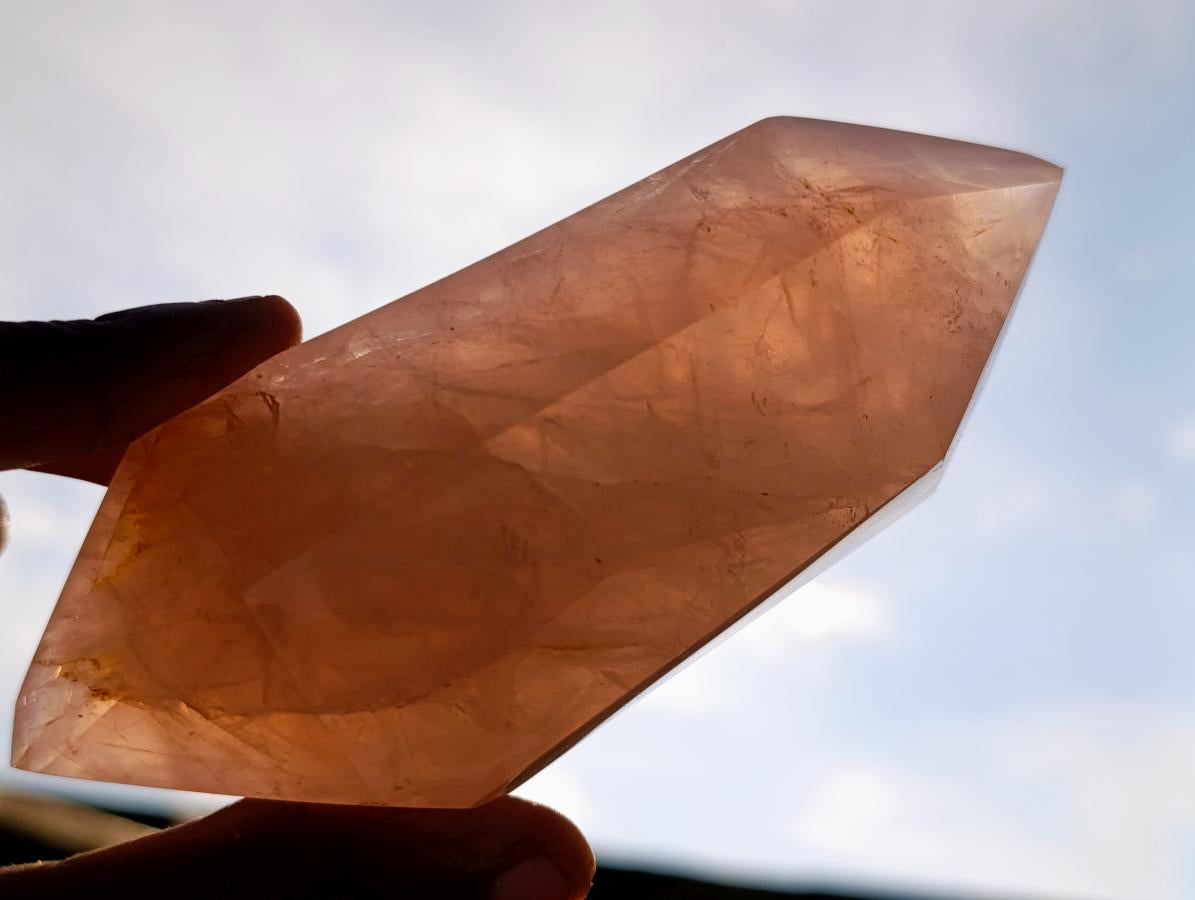 Polished Double Terminated Gemmy Rose Quartz Crystals x 6 From Madagascar - Toprock Gemstones and Minerals 