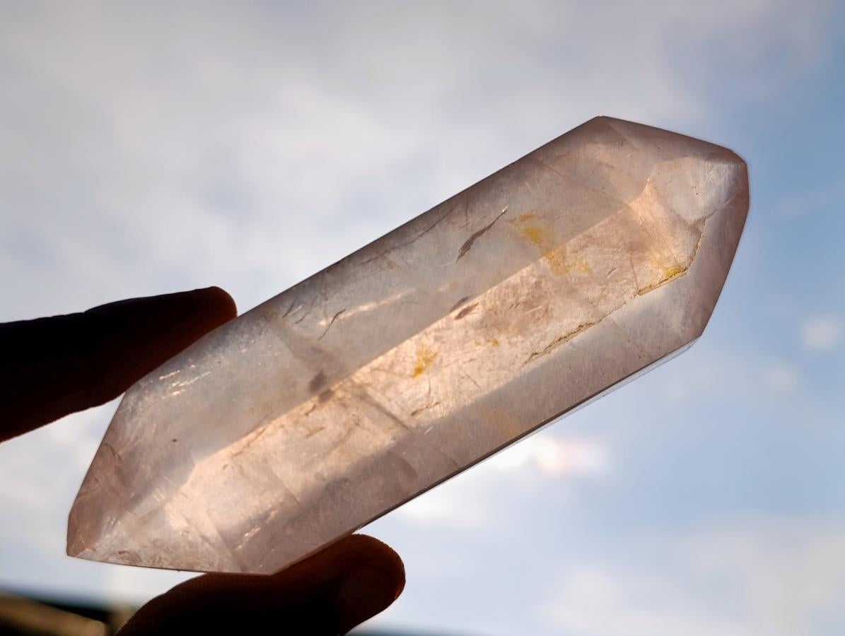 Polished Double Terminated Gemmy Rose Quartz Crystals x 6 From Madagascar - Toprock Gemstones and Minerals 
