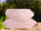 Polished Double Terminated Gemmy Rose Quartz Crystals x 6 From Madagascar - Toprock Gemstones and Minerals 