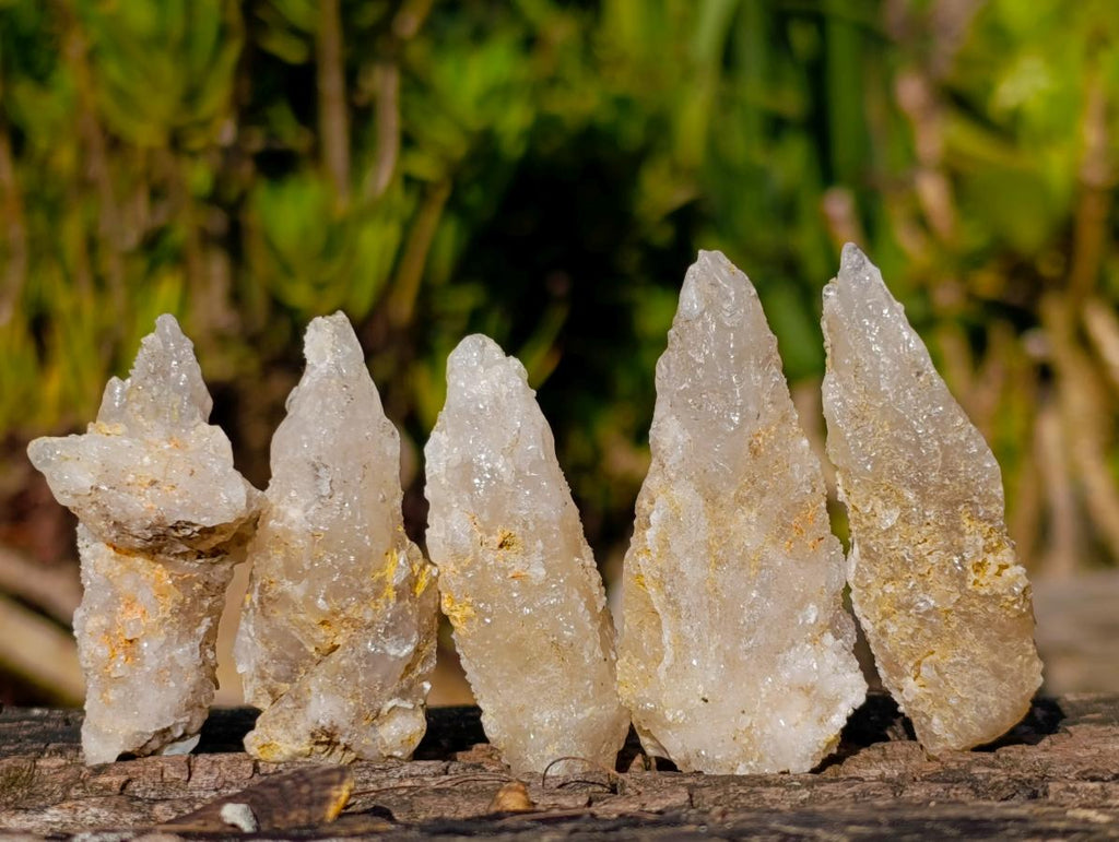 Natural Drusy Quartz Coated Spearhead Calcite Crystals x 35 From Albert's Mountain, Lesotho - Toprock Gemstones and Minerals 