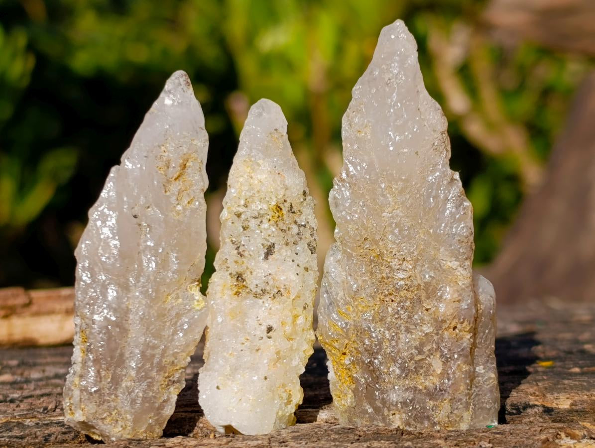 Natural Drusy Quartz Coated Spearhead Calcite Crystals x 35 From Albert's Mountain, Lesotho - Toprock Gemstones and Minerals 