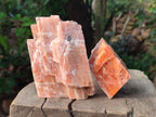Natural Rhombohedral Sunset Orange Calcite Specimens x 6 From Spitzkop, Namibia - Toprock Gemstones and Minerals 