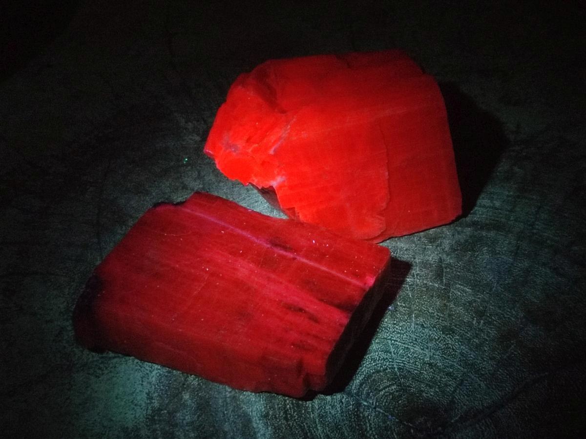 Natural Rhombohedral Sunset Orange Calcite Specimens x 6 From Spitzkop, Namibia - Toprock Gemstones and Minerals 