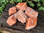 Natural Rhombohedral Sunset Orange Calcite Specimens x 6 From Spitzkop, Namibia - Toprock Gemstones and Minerals 