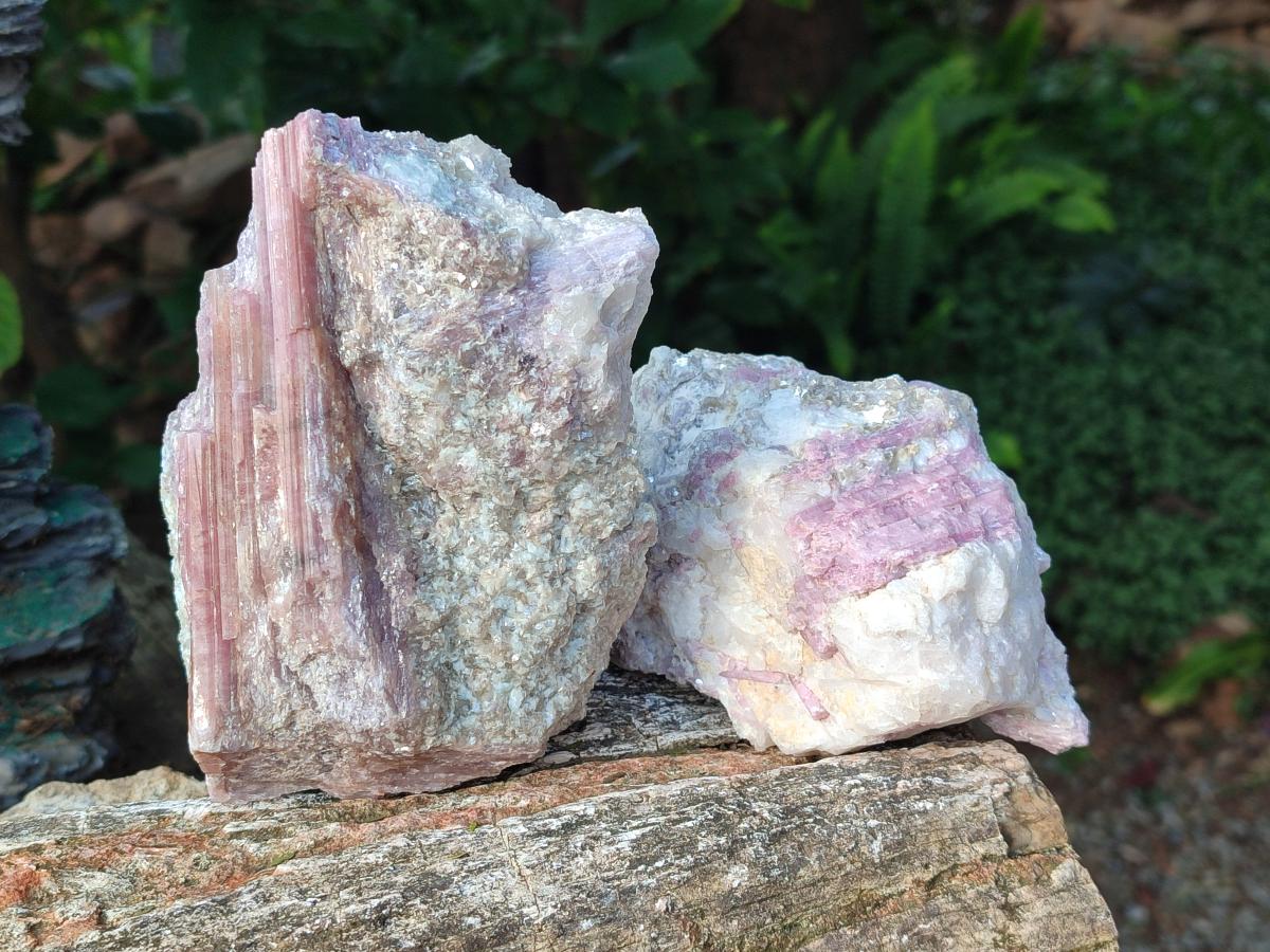 Natural Pink Rubellite Tourmaline Specimens x 3 From Karibib, Namibia - Toprock Gemstones and Minerals 