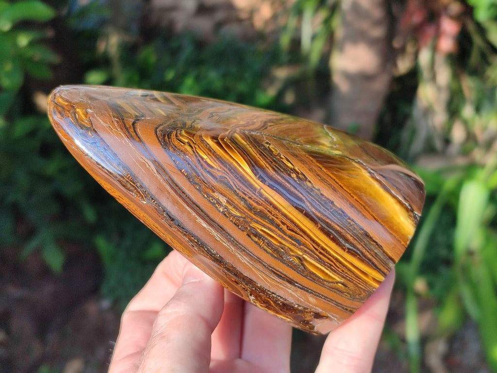Polished Banded Tiger Iron Standing Display Pieces x 2 From South Africa - Toprock Gemstones and Minerals 