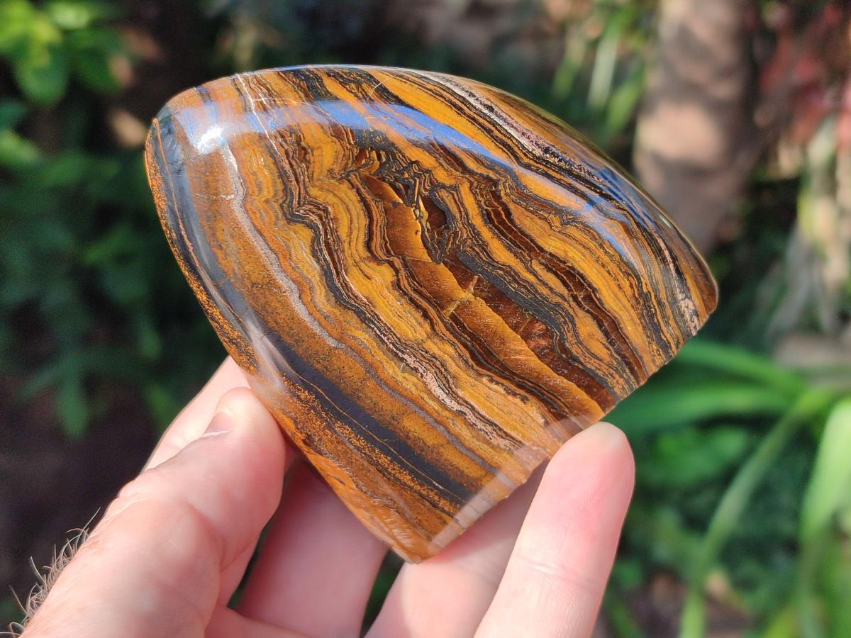 Polished Banded Tiger Iron Standing Display Pieces x 2 From South Africa - Toprock Gemstones and Minerals 