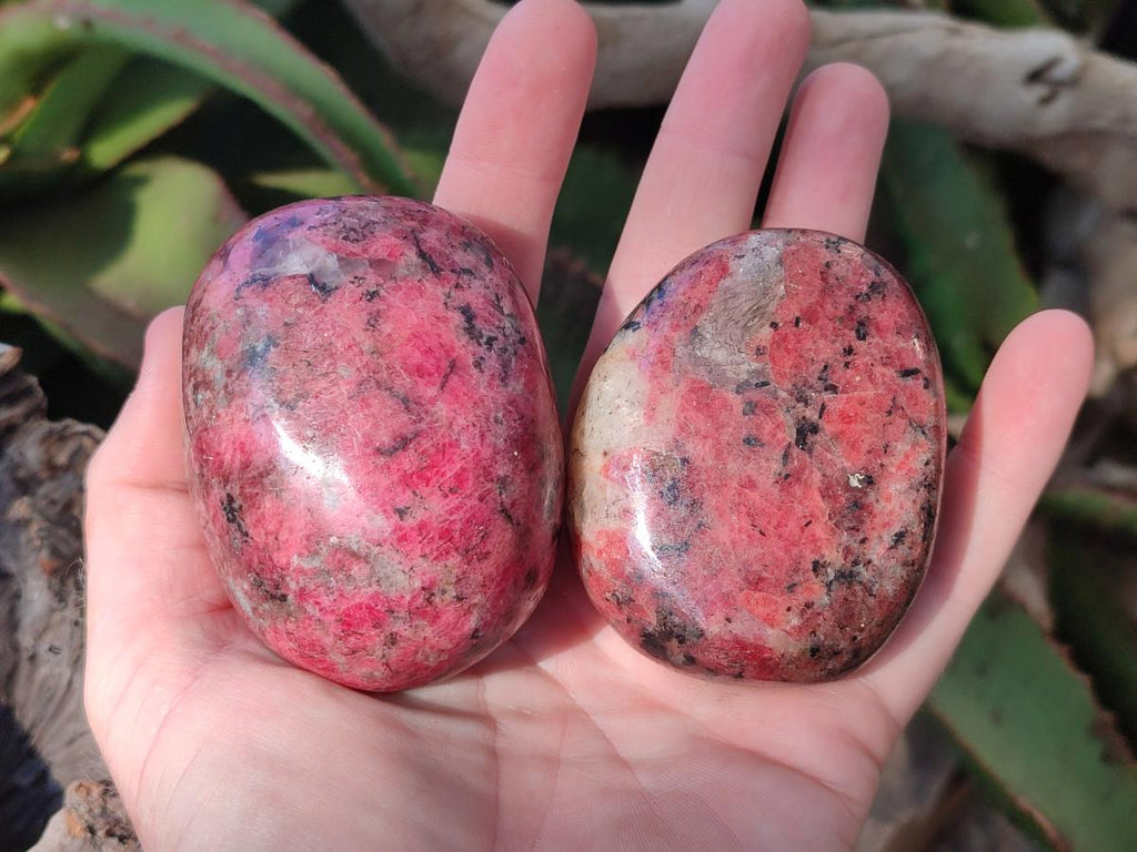 Polished Rhodonite Free Forms x 6 From Rhusinga, Zimbabwe - Toprock Gemstones and Minerals 