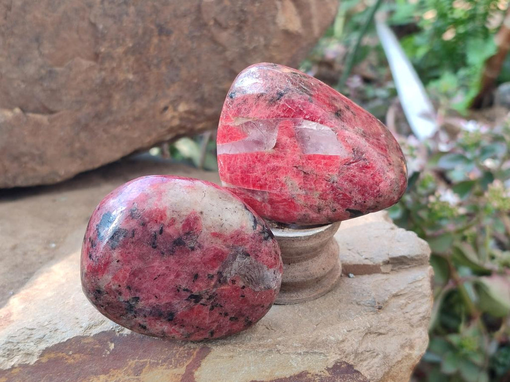 Polished Rhodonite Free Forms x 6 From Rhusinga, Zimbabwe - Toprock Gemstones and Minerals 