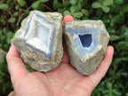 Natural Blue Lace Agate Geode Specimens x 6 From Nsanje, Malawi - Toprock Gemstones and Minerals 