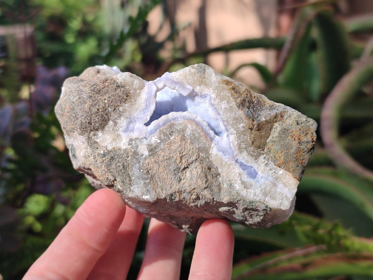 Natural Blue Lace Agate Geode Specimens x 6 From Nsanje, Malawi - Toprock Gemstones and Minerals 