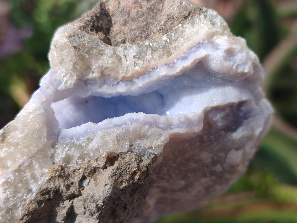 Natural Blue Lace Agate Geode Specimens x 6 From Nsanje, Malawi - Toprock Gemstones and Minerals 