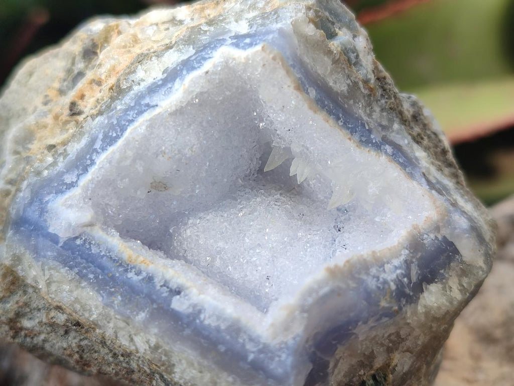 Natural Blue Lace Agate Geode Specimens x 6 From Nsanje, Malawi - Toprock Gemstones and Minerals 