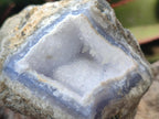Natural Blue Lace Agate Geode Specimens x 6 From Nsanje, Malawi - Toprock Gemstones and Minerals 
