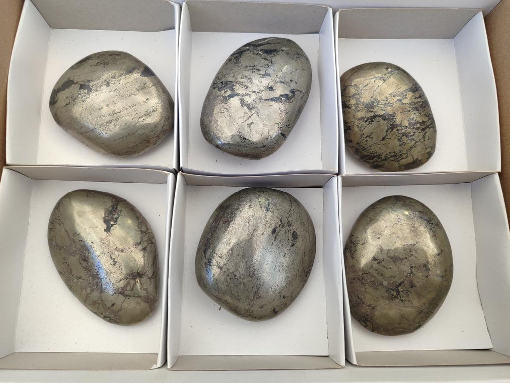Polished Basalt Pharaoh Stone Free Forms x 6 From Iron Duke Mine, Zimbabwe - Toprock Gemstones and Minerals 