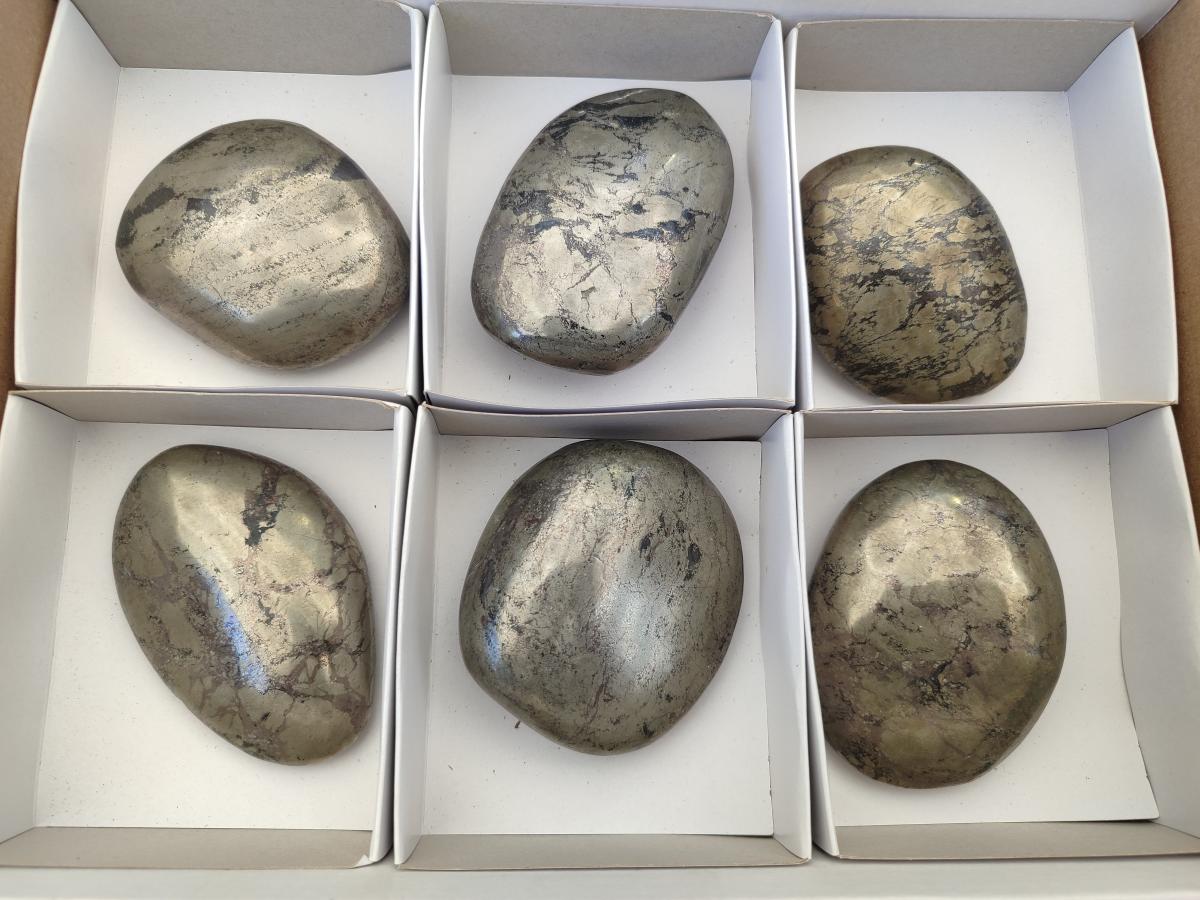 Polished Basalt Pharaoh Stone Free Forms x 6 From Iron Duke Mine, Zimbabwe - Toprock Gemstones and Minerals 
