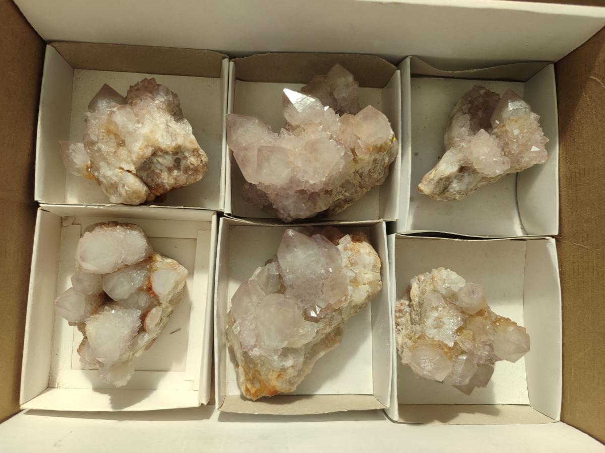 Natural Lilac Spirit Amethyst Clusters x 6 From Boekenhouthoek, South Africa - Toprock Gemstones and Minerals 