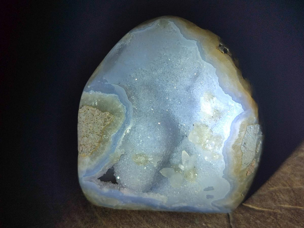 Polished Blue Lace Agate Standing Display Pieces x 2 From Nsanje, Malawi - Toprock Gemstones and Minerals 
