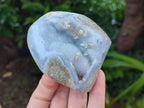 Polished Blue Lace Agate Standing Display Pieces x 2 From Nsanje, Malawi - Toprock Gemstones and Minerals 