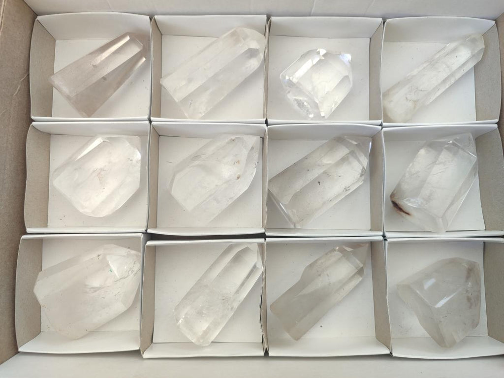 Polished Clear Quartz Display Crystals x 12 From Madagascar - Toprock Gemstones and Minerals 