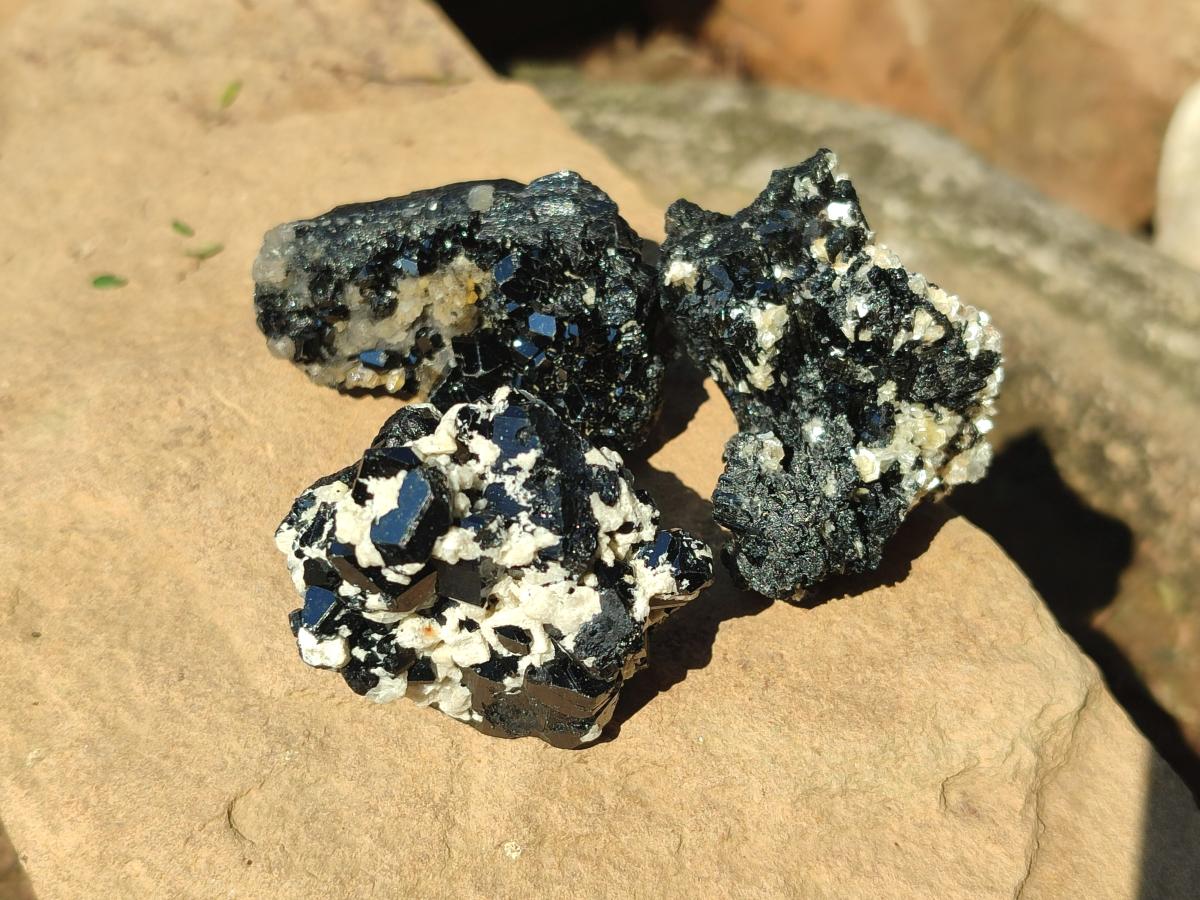 Natural Schorl Black Tourmaline Specimens with Inclusions x 35 From Erongo, Namibia - Toprock Gemstones and Minerals 