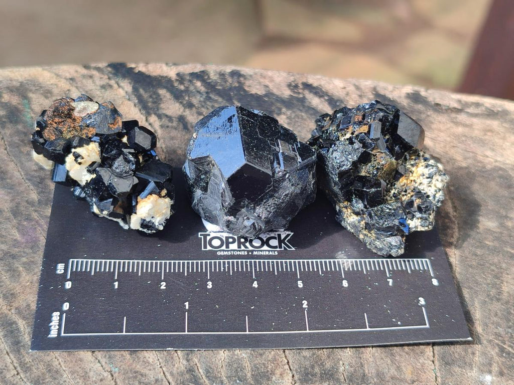 Natural Schorl Black Tourmaline Specimens with Inclusions x 35 From Erongo, Namibia - Toprock Gemstones and Minerals 