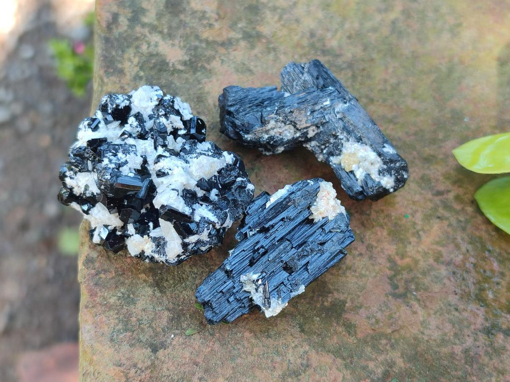 Natural Schorl Black Tourmaline Specimens with Inclusions x 35 From Erongo, Namibia - Toprock Gemstones and Minerals 