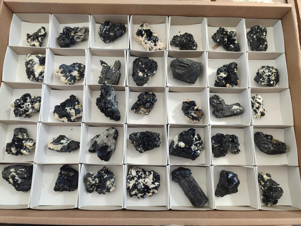 Natural Schorl Black Tourmaline Specimens with Inclusions x 35 From Erongo, Namibia - Toprock Gemstones and Minerals 