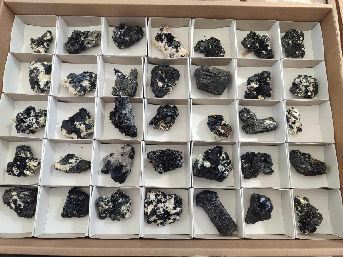 Natural Schorl Black Tourmaline Specimens with Inclusions x 35 From Erongo, Namibia - Toprock Gemstones and Minerals 