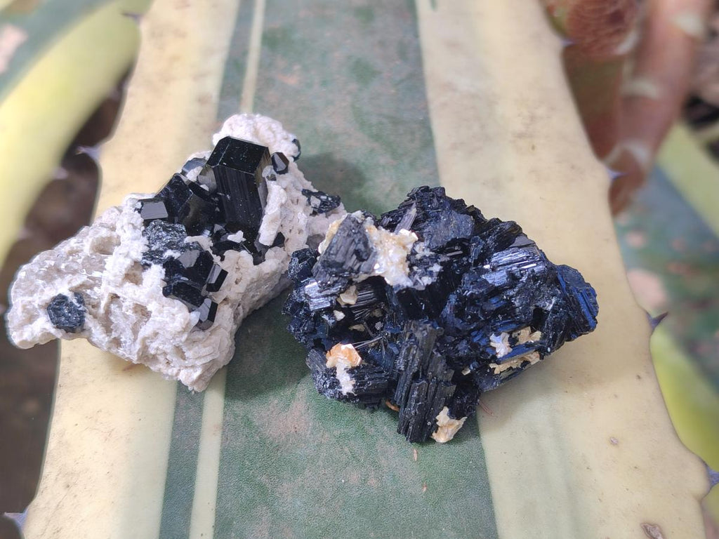 Natural Schorl Black Tourmaline Specimens with Inclusions x 35 From Erongo, Namibia - Toprock Gemstones and Minerals 