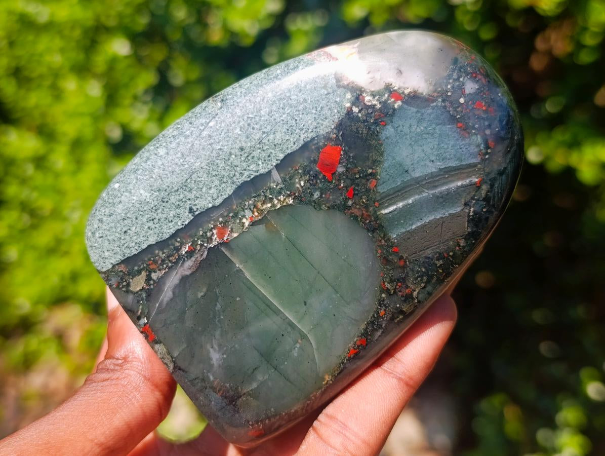 Polished Bloodstone Standing Display Pieces x 2 From Swaziland - Toprock Gemstones and Minerals 