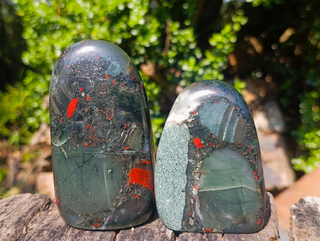 Polished Bloodstone Standing Display Pieces x 2 From Swaziland - Toprock Gemstones and Minerals 