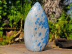 Polished Blue Spotted Spinel in Quartz Standing Display Leaf Sculptured Pieces x 2 From Madagascar - Toprock Gemstones and Minerals 
