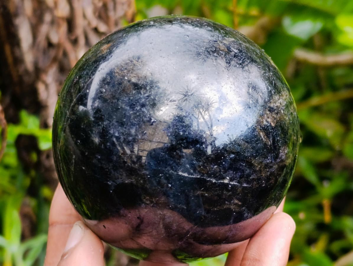 Polished Blue Iolite "Water Sapphire" Spheres x 2 From Madagascar - Toprock Gemstones and Minerals 