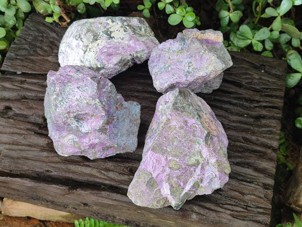 Natural Stichtite Cobbed Specimens x 4 From Barberton, South Africa - Toprock Gemstones and Minerals 