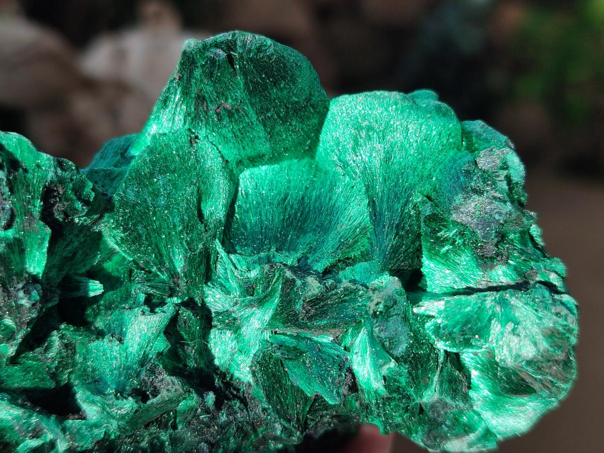 Natural Silky Malachite Specimens x 4 From Kasompe, Congo